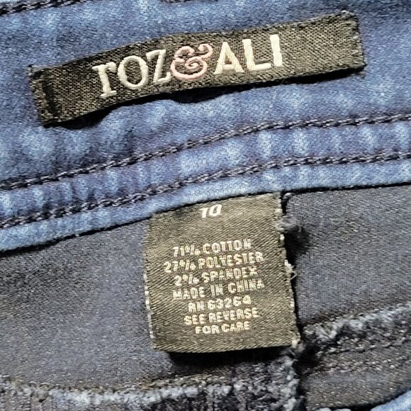 Roz Ali Jeans Womens Size 10 Straight Leg Low Rise Medium Wash Denim Pants - Picture 4 of 4